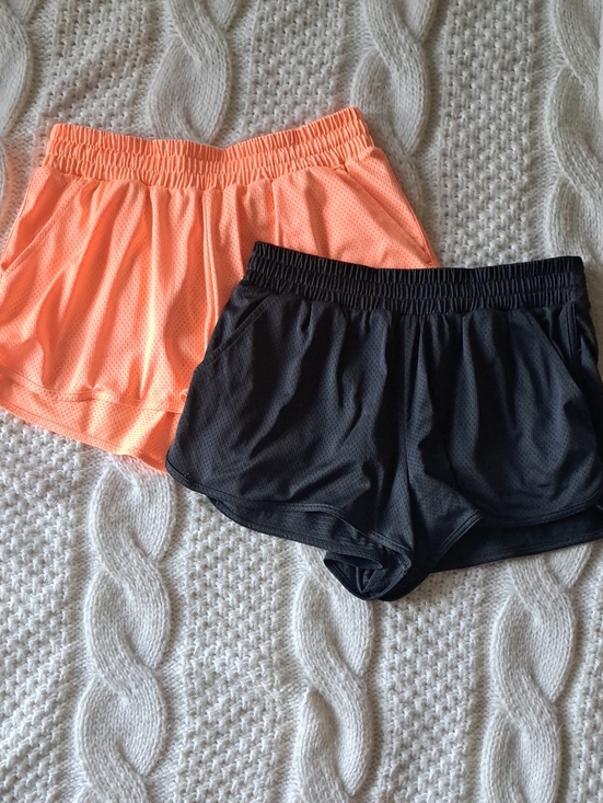 aerie Pants - aerie Mesh Athletic Shorts in Neon Orange & Black
